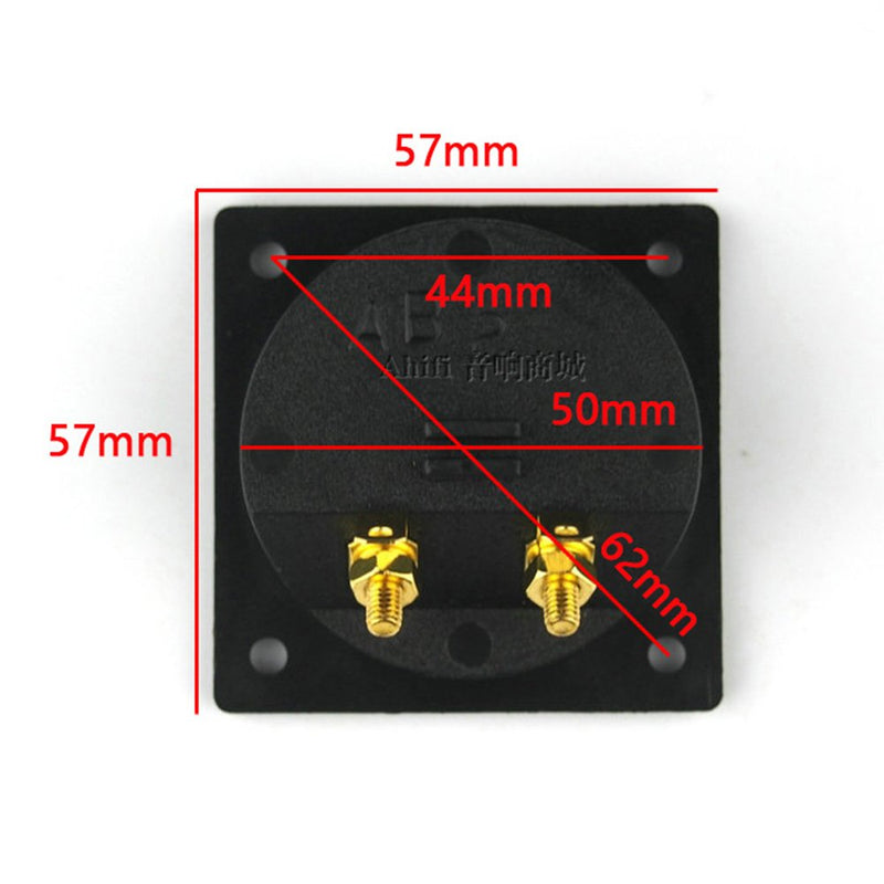 2PCS 2 Way Speaker Box Terminal Binding Post Cup, 75mm DIY Home Car Stereo Screw Cup Connectors Subwoofer Plugs 50mm Cutting Size 2-way Square