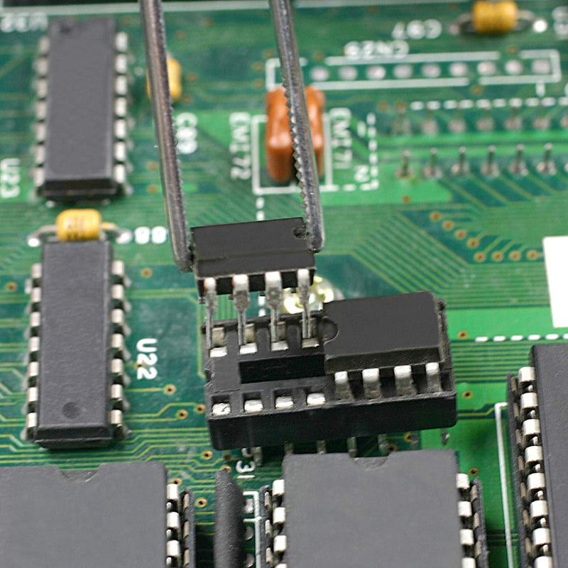 uxcell 25pcs DIP IC Chip Socket Adaptor Solder Type 2.54mm Pitch Dual Row 28 Flat Pin 15.24mm Row Pitch