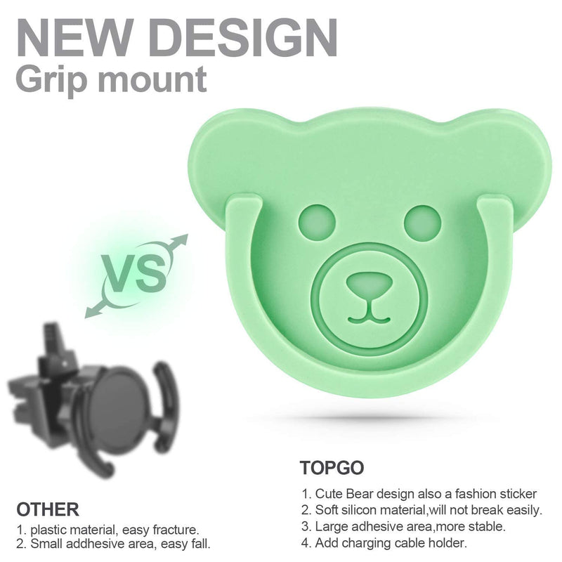 Socket Car Mount for Phone Holder Cute Bear Style Silicone Grip Stand with Phone line Clasp for Collapsible Socket User Used on Dashboard, Home, Office, Kitchen, Desk, Wall (Color) 6 Pack