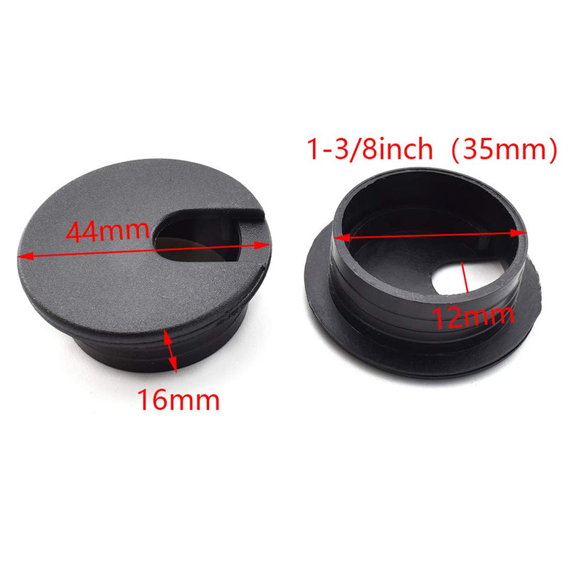 1-3/8 Inch (35mm) Desk Grommet and Hole Saw Kit, OZXNO Desk Wire Cord Hole Cover with Matching Holesaw Drill Bits and Reusable Cable Ties (5X Wire Grommets + 1x Holesaw Kit + 20x Cable Ties) 1-3/8"(35mm)