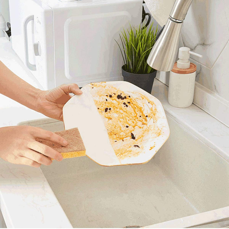 MinLia 8/12PCS Pad Palm Fiber Dishwashing Scrub Sponges, Household Kitchen Absorbing Water Non-Stick Oil Washing Pot Towel(8PCS) 8PCS