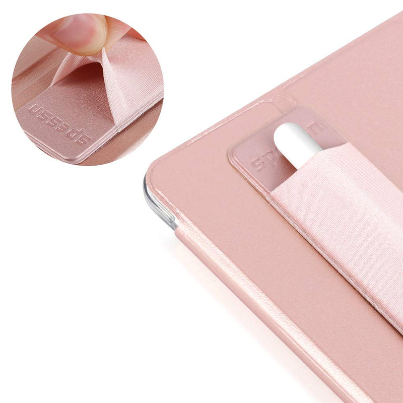 Spessn Compatible for Pencil Holder Sticker, Elastic Lycra Stylus Pocket iPad Screen Pen Protective Pouch Adhesive Sleeve for Pencil - Rose Gold 2 Pack 2pc