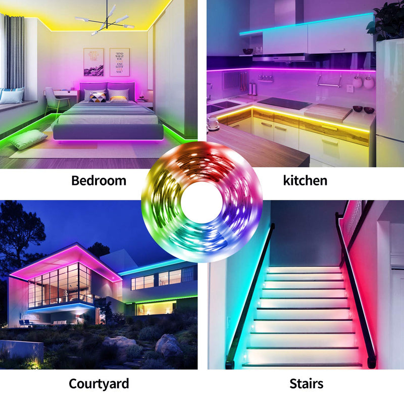 [AUSTRALIA] - LED Strip Lights 16.4ft Smart LED Light Strip Music Sync Flexible LED Tape Lights with Remote Bluetooth App Controlled RGB Color Changing LED Strip Lights for Room Bedroom Kitchen Bar Home Decoration 