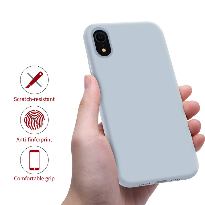 OTOFLY Compatible with iPhone XR Case 6.1 inch,[Silky and Soft Touch Series] Premium Soft Liquid Silicone Rubber Full-Body Protective Bumper Case for iPhone XR (Baby Blue) Nattier Blue