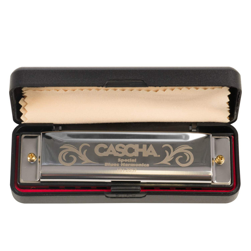 CASCHA Harmonica in C Major with Case and Cleaning Cloth Set with text book Silver