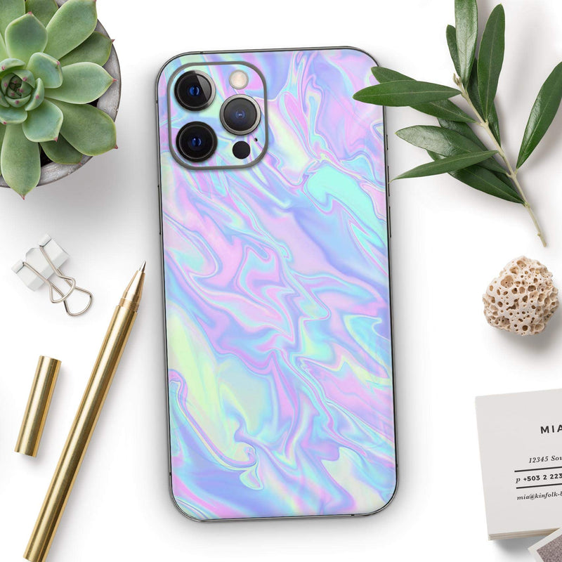 Design SkinZ Iridescent Dahlia v1 - Full Body Skin Decal Wrap Kit Compatible with The Apple iPhone 11 Pro Max (Full-Body, Screen Trim & Back Glass Skin)