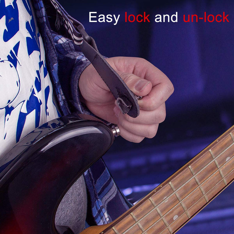 Guitar Strap Locks Straplocks Buttons for Electric Bass Guitar Parts (1 set, Red) 1 set
