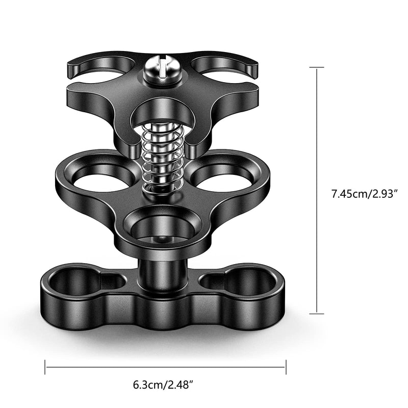 [AUSTRALIA] - Sea frogs Diving Essential Accessory Ball Arm Clamp Three Cut Out Hole Lighting Arm System Fixed Mount Waterproof Case Tray Attachment CP-3 Three Cut Out Hole Clamp 