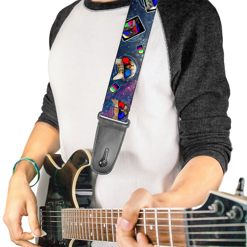 Buckle-Down GS-W30011 Guitar Strap 3 D TV Cats In Space 2 Inches Wide, Multicolor, 34-60"