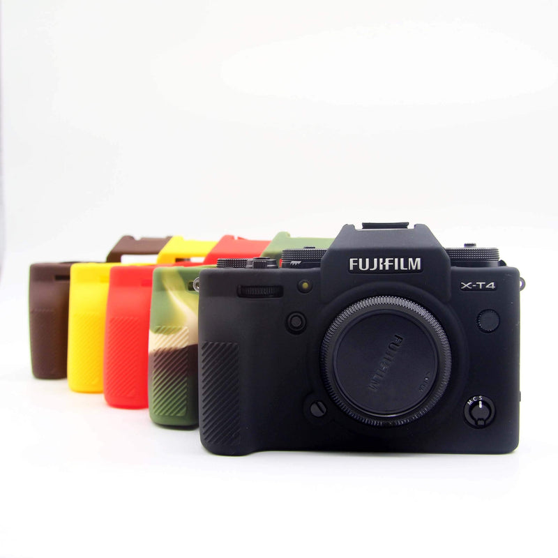 X-T4 Case, BolinUS Fullbody Ultra-Thin Lightweight Rubber Soft Silicone Housing Case Bag Cover for Fuji Fujifilm X-T4 XT4 (Black) Black