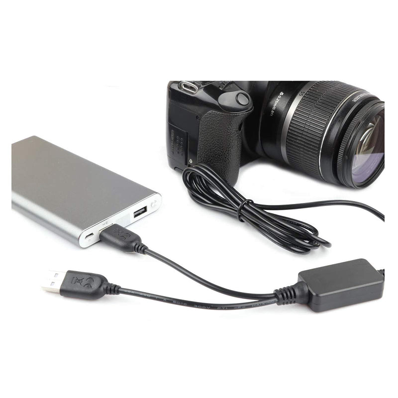 ACK-E6 USB Power Kit AC Adapter Replacement DR-E6 DC Coupler Dummy Battery for Canon EOS 5DS, 5DS R, 5D Mark II, 5D Mark III, 60D, 60Da, 6D, 70D, 7D, 80D DSLR Cameras