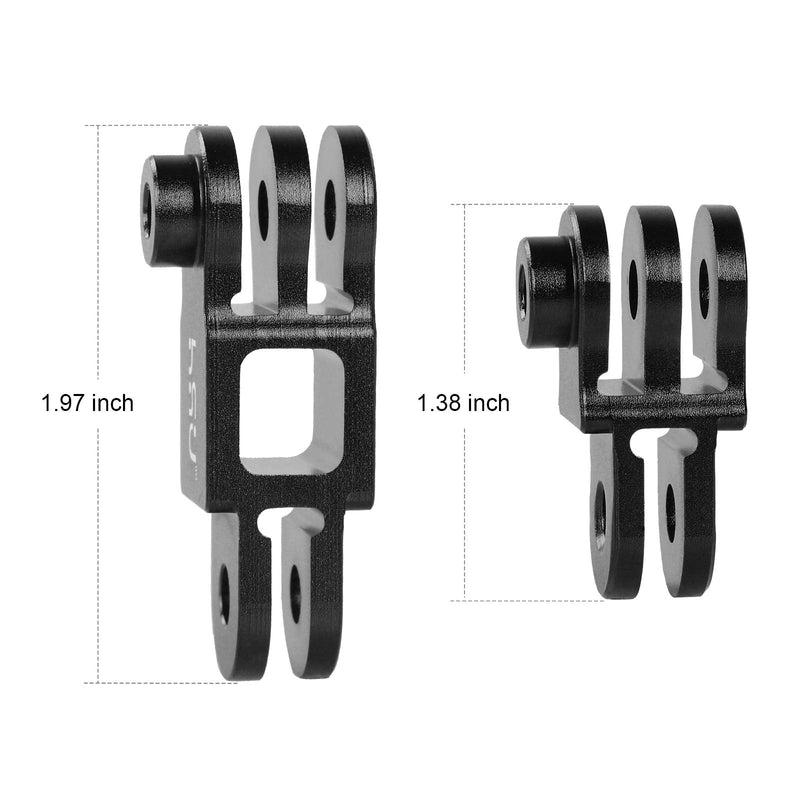 HSU Aluminum Alloy Metal Adjust Arm Straight Joints Mount, Same Direction Straight Joints Mount for Go Pro Hero 9/8/7/(2018)/6/5 Black,Session 5/4,Hero 3+,DJI Osmo Action Action Camera and More(Black)