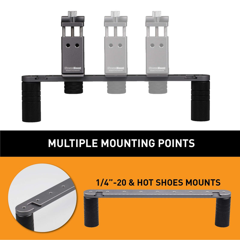 Cinema Mount MK III, Smartphone Camera Video Stabilizer System, Cold Shoe Mount, Tripod Thread Mount, Fit Arca Swiss, Solid Aluminum Grip, Compatible with iPhone 11 12 Pro Max, Sumsung, Live Streaming L: Phone Clip + Metal Grip + Mount Frame