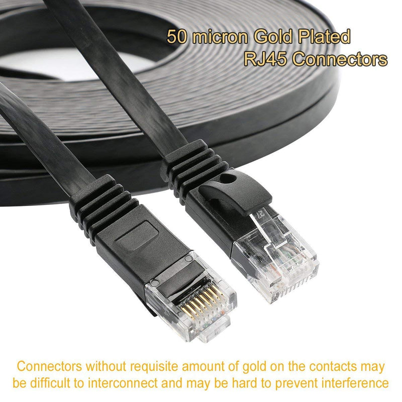 [AUSTRALIA] - Cat 6 Ethernet Cable - Flat Internet Network Cable - Cat6 Ethernet Patch Cable Short - Cat 6 Computer LAN Cable with Snagless RJ45 Connectors 6pack 10ft black 