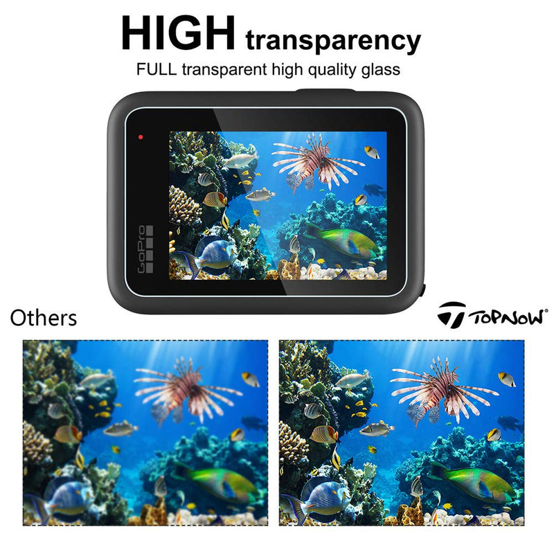 Topnow Screen Protector for Gopro Hero 9, 6PCS Ultra Clear Tempered Glass Film Tempered Glass Ultra HD Lens Protective Film Display HD Protective Films Accessories for Hero 9 Action Camera
