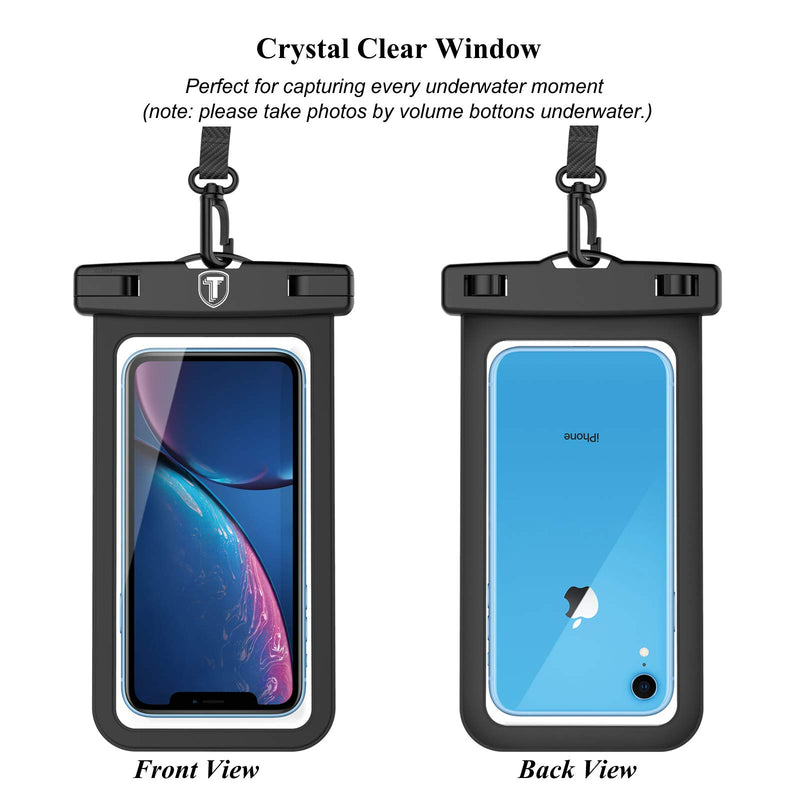 Njjex Waterproof Phone Pouch 2-Pack Cell phone Dry Bag Case & Lanyard For Samsung Galaxy Note 20 Ultra S21 Plus S20 S10 S9 S8 A01 A11 A21 A51 A71 A02S A12 A32 A42 A52 iPhone 13 Pro Max 12 11 Xs Xr 8 7 Black (2 Pack)