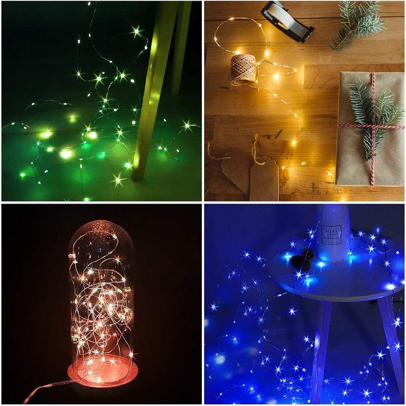 100 LED String Lights Battery Operated & USB Powered, 33ft 16 Colors Waterproof Fairy Lights with Remote Control Timer Christmas Lights for Bedroom Dorm Garden Patio Wedding Party Decor(132 Modes) 33 Ft 100 Leds(battery & Usb Powered)