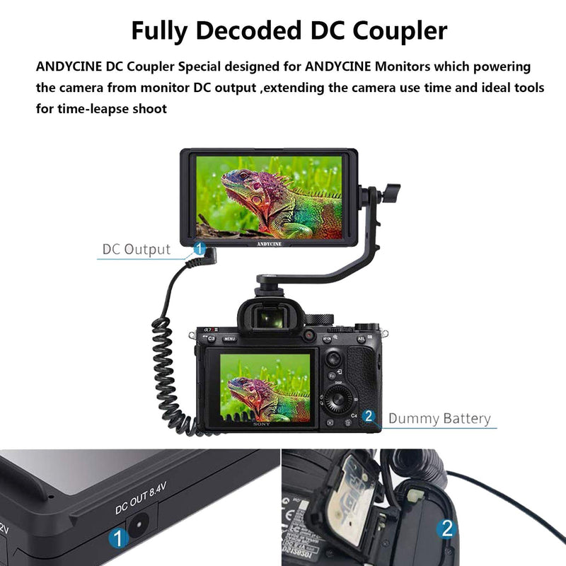 ANDYCINE LP-E6 for Canon DC Dummy Battery for Canon EOS EOS 5DS, 5DS R, 5D Mark IV, 5D Mark III, 5D Mark II, 6D, 7D, 7D Mark II, 80D, 70D, 60D, 60Da