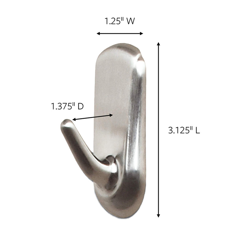 Command Medium Accent Hook, Brushed Nickel, 1 Hook, 2-Strips, Decorate Damage-Free