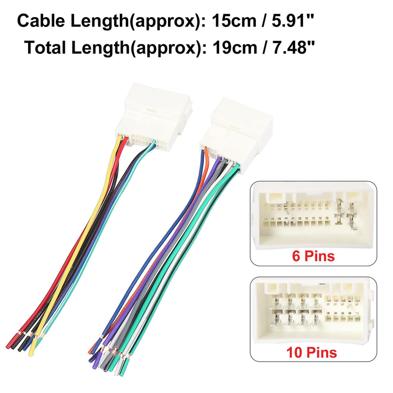 X AUTOHAUX 70-7304 Car Stereo CD Player Wiring Harness Set Wire Radio Adapter for Hyundai Elantra 2011-2018