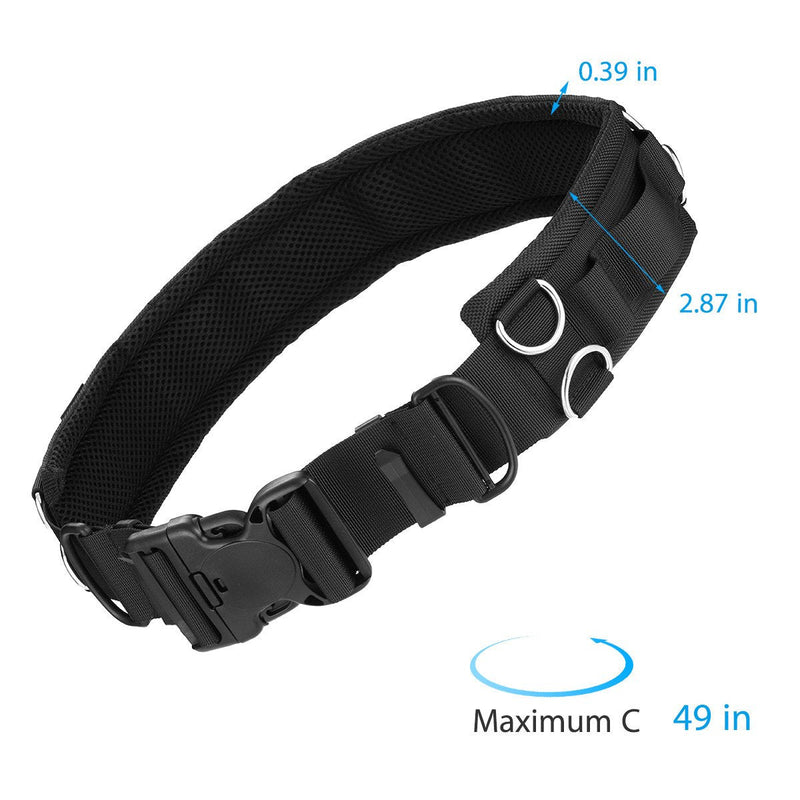 Powerextra Utility Outdoor Photography Adjustable Waist Strap Belt with D-Rings forÂ Hanging Tripod Camera Case Lens Case Flash Case SD Card Pouch and Other Photography Accessories