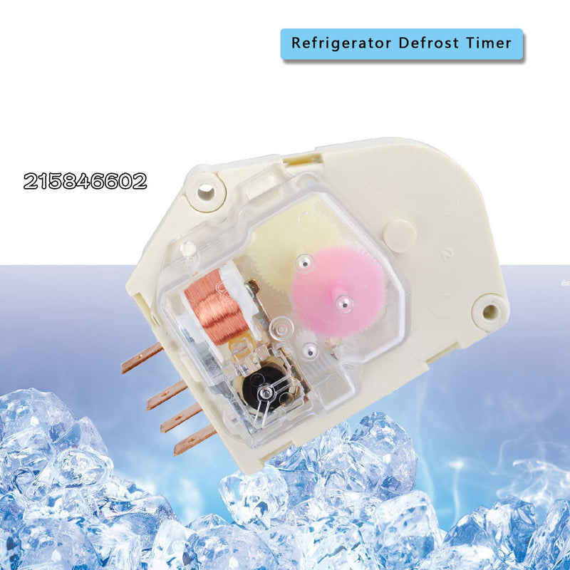 Podoy 215846602 Defrost Timer Compatible with Frigi-daire Refrigerator Replacement partsReplaces 215846606 240371001 241621501