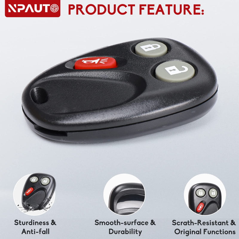 [AUSTRALIA] - NPAUTO Key Fob with Ignition Key fits for Chevy Silverado Avalanche Suburban Tahoe SSR Equinox 2003-2006,GMC Sierra Yukon XL, Saturn Vue, Hummer H2, Cadillac Escalade Keyless Entry Remote LHJ011, 2Pcs 