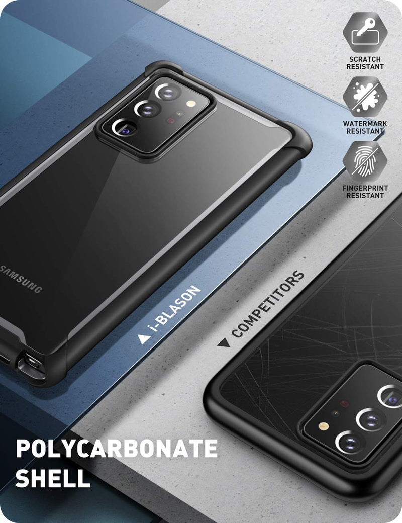 i-Blason Ares Designed for Samsung Galaxy Note 20 Ultra Case, Dual Layer Rugged Clear Case Without Screen Protector (Black) Black