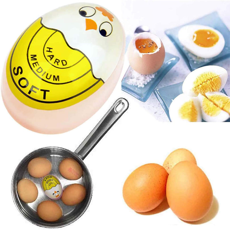 Egg Timer Sensitive Hard & Soft Boiled Color Changing Indicator Tells When Eggs are Ready (Yellow 2pcs) 2pcs Yellow