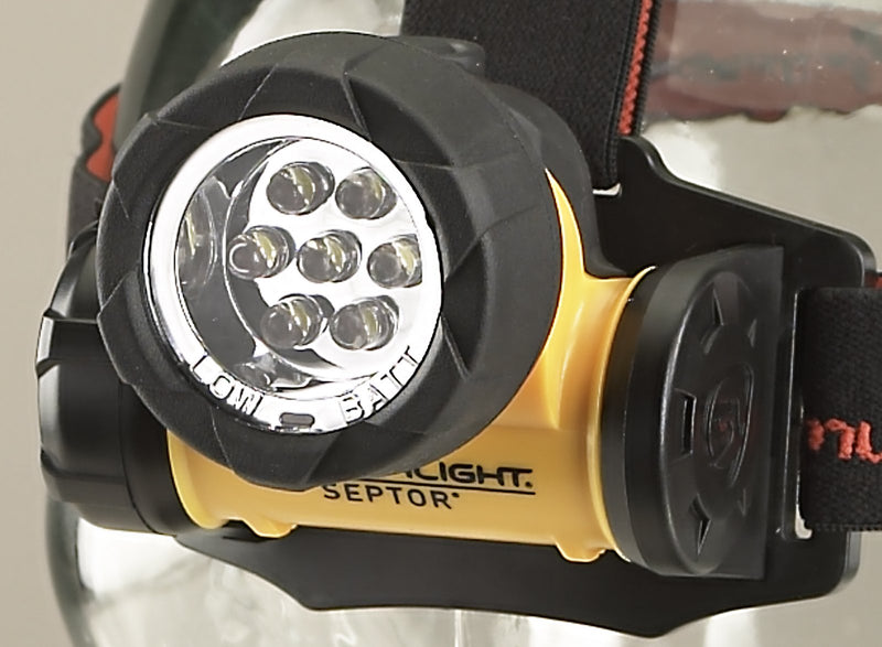 STREAMLIGHT - 9006046 Streamlight 61052 Septor LED Headlamp with Strap - 120 Lumens Yellow Div 2 3AAA Battery
