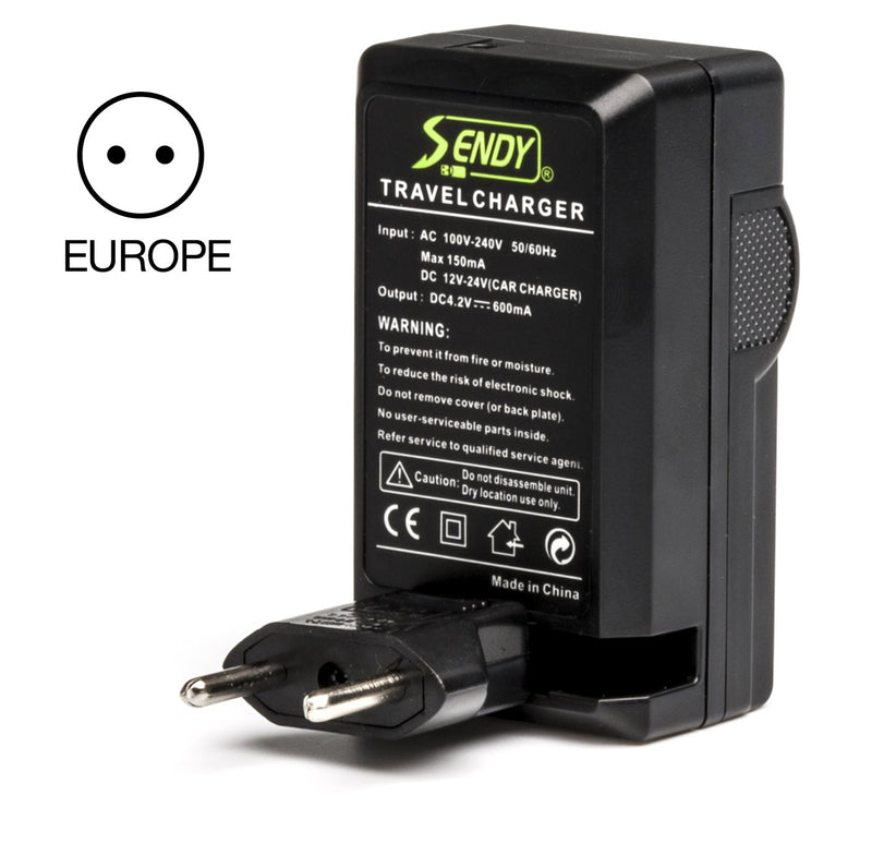 Sendy Battery (2-Pack) and Charger features a foldable US and European plug and UK plug for GoPro HD HERO3, HERO3+ and GoPro AHDBT-201, AHDBT-301, AHDBT-302