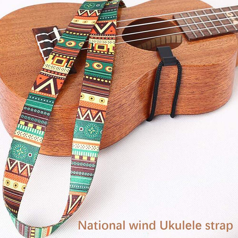 Ukulele Strap-Hawaiian style adjustable neck strap for ukulele with hooks and requires no nails - Treble concert mediant ukulele strap