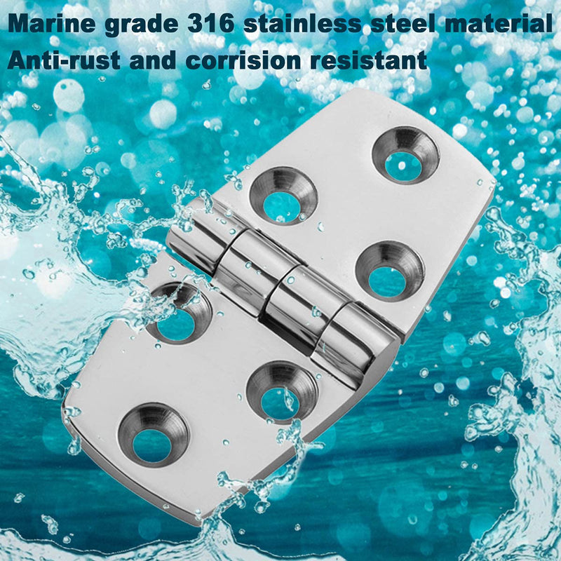 Marine Hinges 3" x 1.5" Stainless Steel Heavy Duty Hinges,Boat Trapezoidal Butt Door Cupboard Hinge,Cabinet Hatch Hardware,Pack of 2
