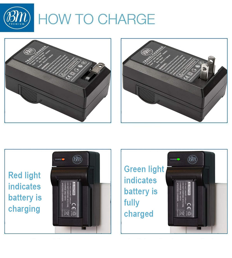 BM Premium 2 NP-BX1 Batteries and Charger for Sony CyberShot DSC-RX100, RX100 II, RX100 III, RX100 IV, RX100 V, RX100 VI, RX100 VII, DSC-RX1R, RX1R II, HX50V, HX60V, HX80V, HX90V, WX300, WX350 Cameras