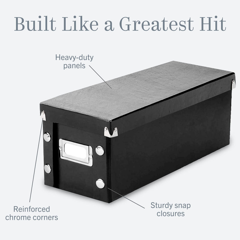 [AUSTRALIA] - Snap-N-Store CD Storage Box - Pack of 1 - Durable 5.1 x 5.1 x 13.2 Inch Disc Holder with Lid to Store up to 165 Discs - Black 1 Pack 1 Pack - CD 