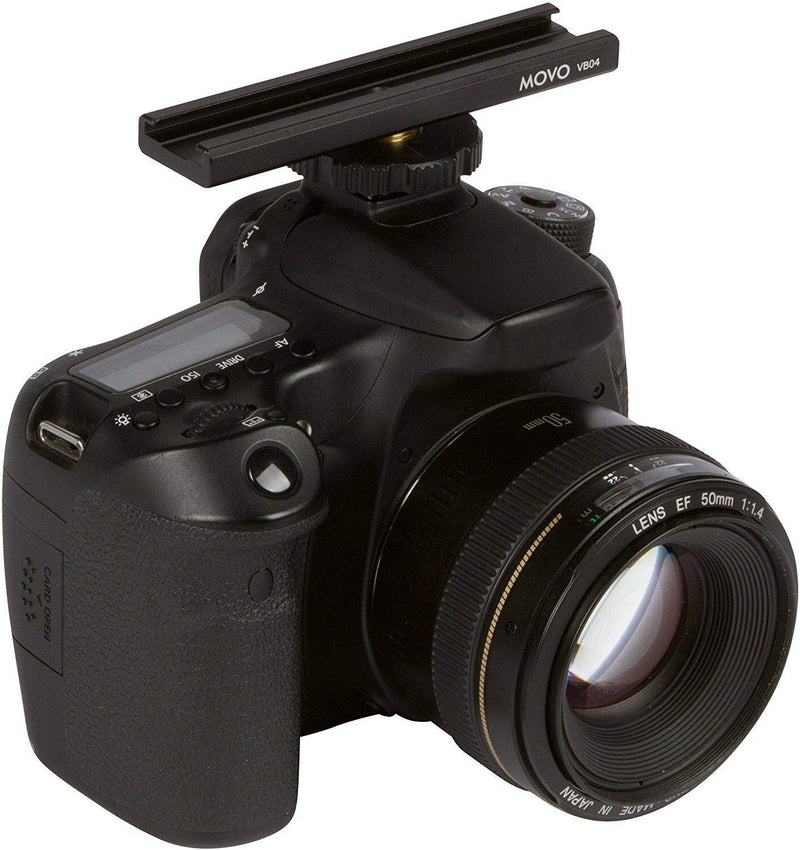 Movo VB04 Cold Shoe Extension - Accessory Shoe Rail Camera Bracket for Lights, Monitors, Microphones and More