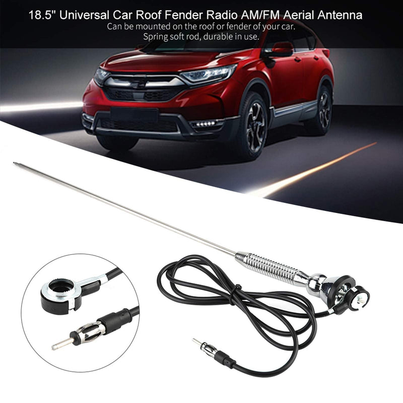 [AUSTRALIA] - Qiilu Automotive Antennas, 18.5" Universal Car Roof Fender Radio AM/FM Aerial Antenna 180°Swivel 
