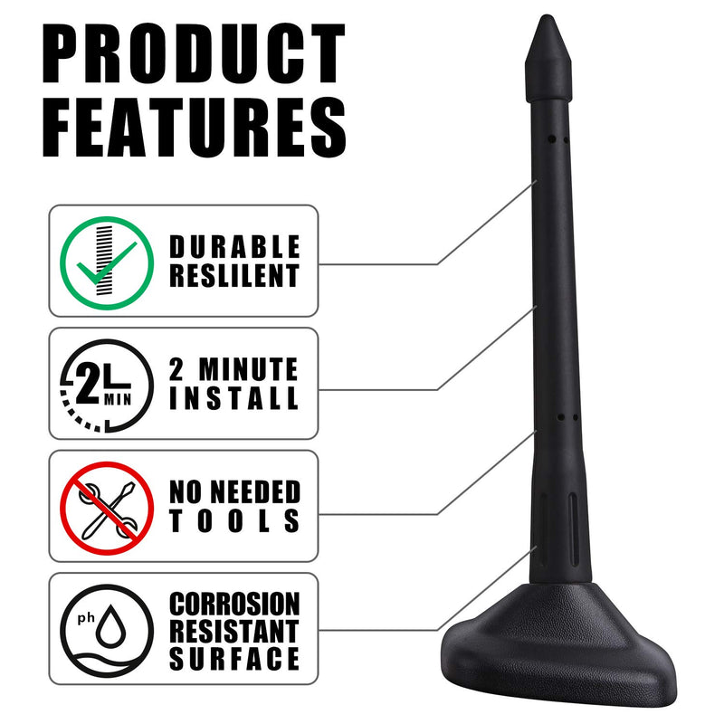 VOFONO 4.5 Inch Short Antenna Fit for Mini Cooper 1999-2020 | Bullet - Tipped Rubber Antenna Replacement | Designed for Optimized AM/FM Signal Reception