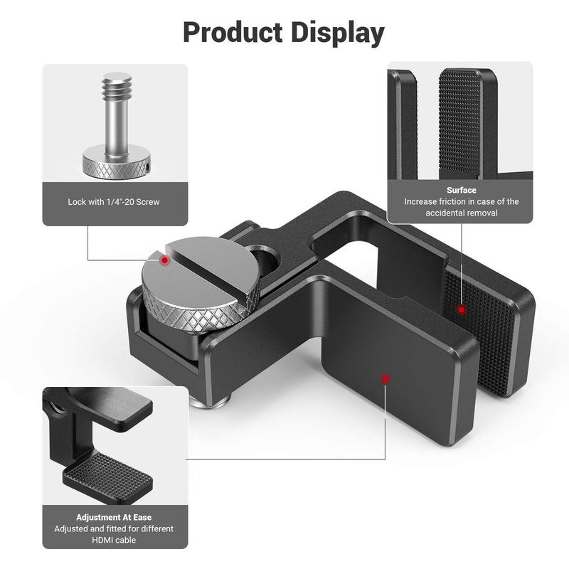 SMALLRIG HDMI Cable Clamp for Sony A6500/A6000/A6300 Cage, Panasonic GH5 Cage, Compatible with SMALLRIG Cage 1661, Cage 1889, Cage 2049-1822