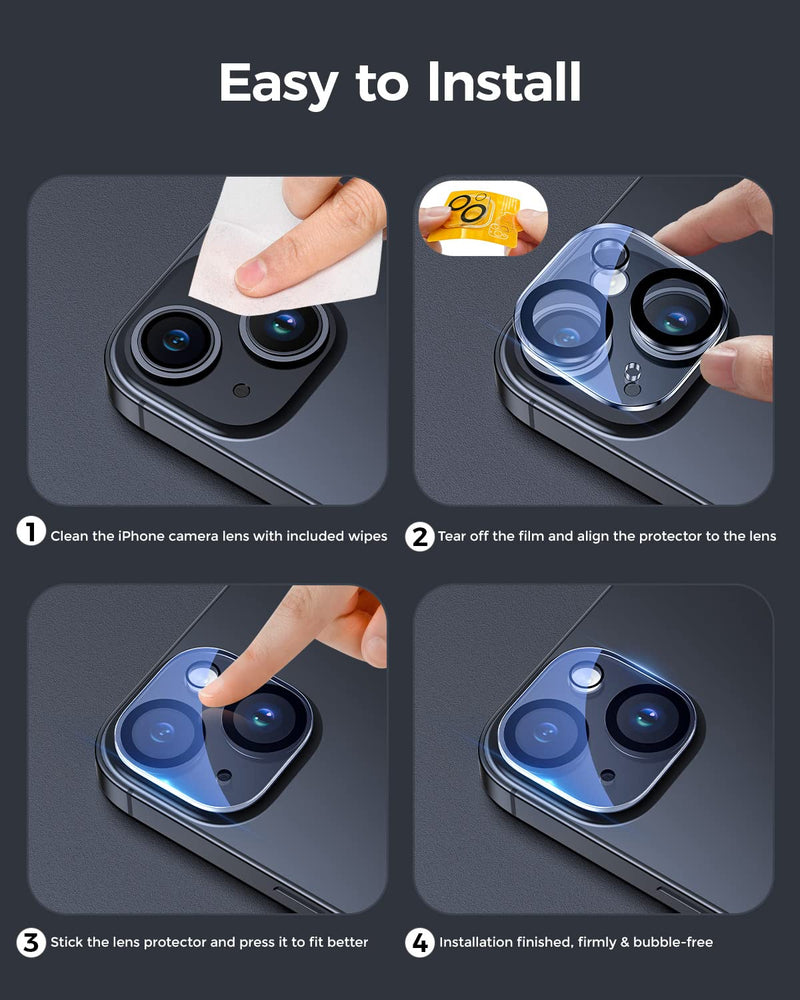 Uniwit [3 Pack] Camera Lens Protector designed for iPhone 14/14 Plus,9H Tempered Glass,Anti-Scratch,Case Friendly,Night Circle,No-Bubble HD Clarity,Full Cover