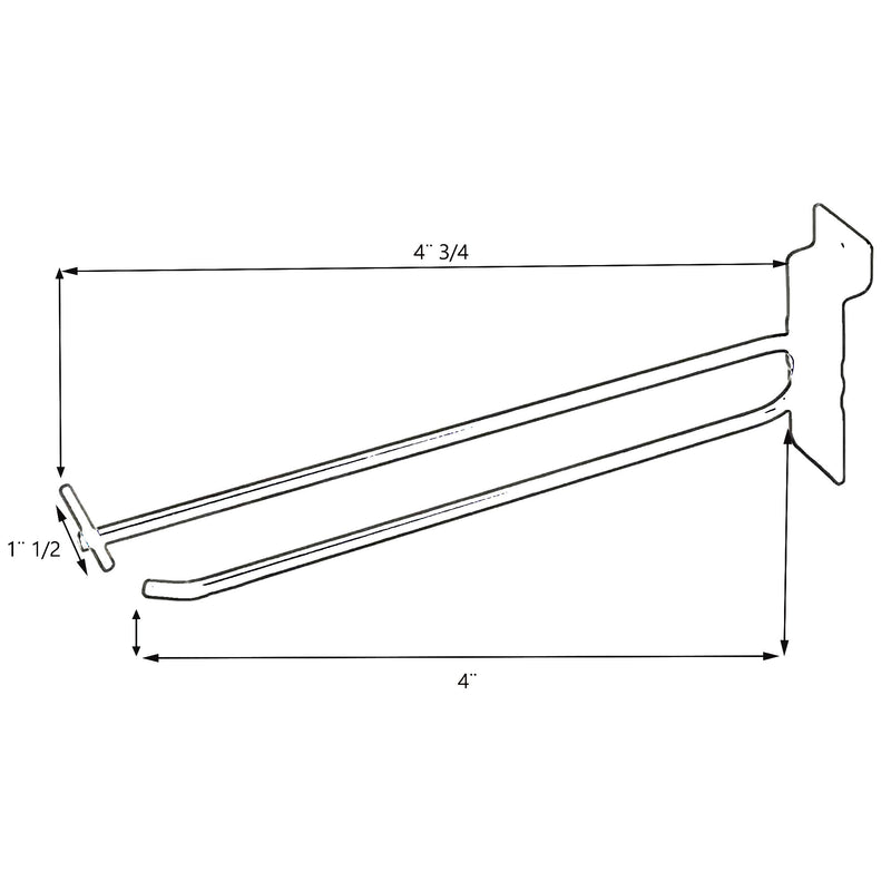 D'Luca 4" Slat wall Flip Top Heavy Durty Hook