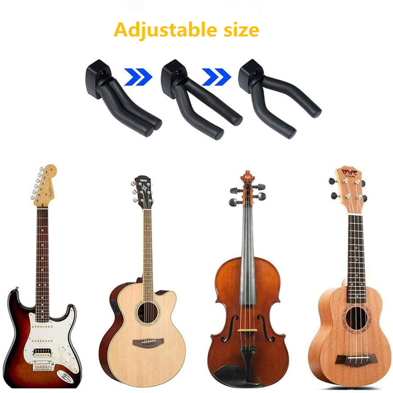 Guitar Accessories Set Guitar Wall Mount Hanger Hook Holder Stand, 4-Pack Guitar Hangers Hooks for Guitar/Bass/Mandolin/Ukulele (3 in 1 Guitar Repair Tool and Guitar String Fretboard Cleaner Included)