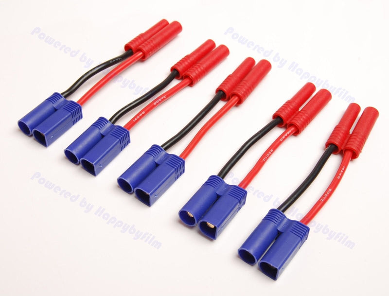 Yinhang Pack(5) New EC5 Male to 4MM Bullet Connector Adapter 14AWG Wire for RC HXT ESC