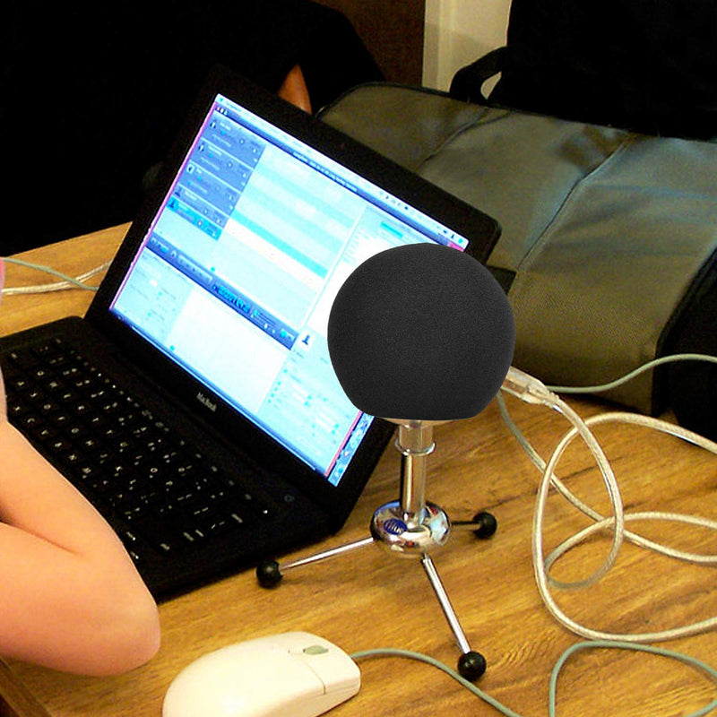 YOUSHARES Blue Snowball Pop Filter - Customizing Microphone Windscreen Foam Cover for Improve Blue Snowball iCE Mic Audio Quality (Black)