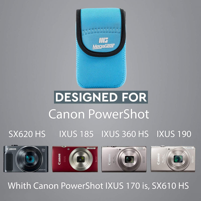 [AUSTRALIA] - MegaGear Ultra Light Neoprene Camera Case compatible with Canon PowerShot SX620 HS, IXUS 175, IXUS 185, IXUS 180, IXUS 285 HS, IXUS 170, SX610 HS Blue 