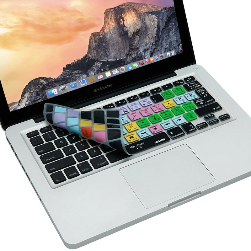 XSKN FCPX Shortcut Keyboard Skin, Final Cut Pro X 10 Silicone Keyboard Cover for MacBook Air 13, MacBook Pro 13 15 17, Retina (US & European ISO Keyboard)