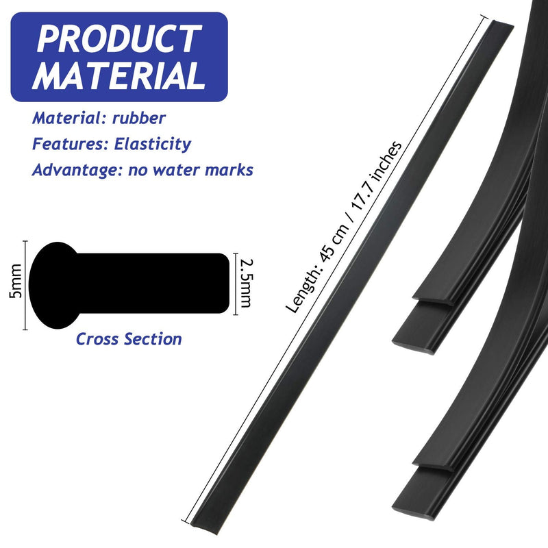 4 Pieces Replacement Squeegee Rubber 18 Inch Squeegee Refill Silicone Replacement Rubber Squeegee for Windows, Glass, Shower Doors