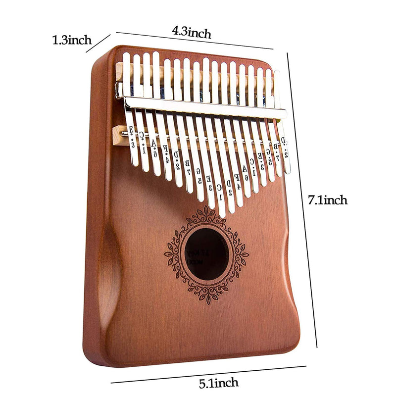 Kalimba Thumb Piano 17 Keys with Protective Case, Tune Hammer, and Study Instruction, All in One Kit Portable Mbira Sanza Finger Piano, Easy to Learn, Music Gifts for Kids Adult Beginners Professional