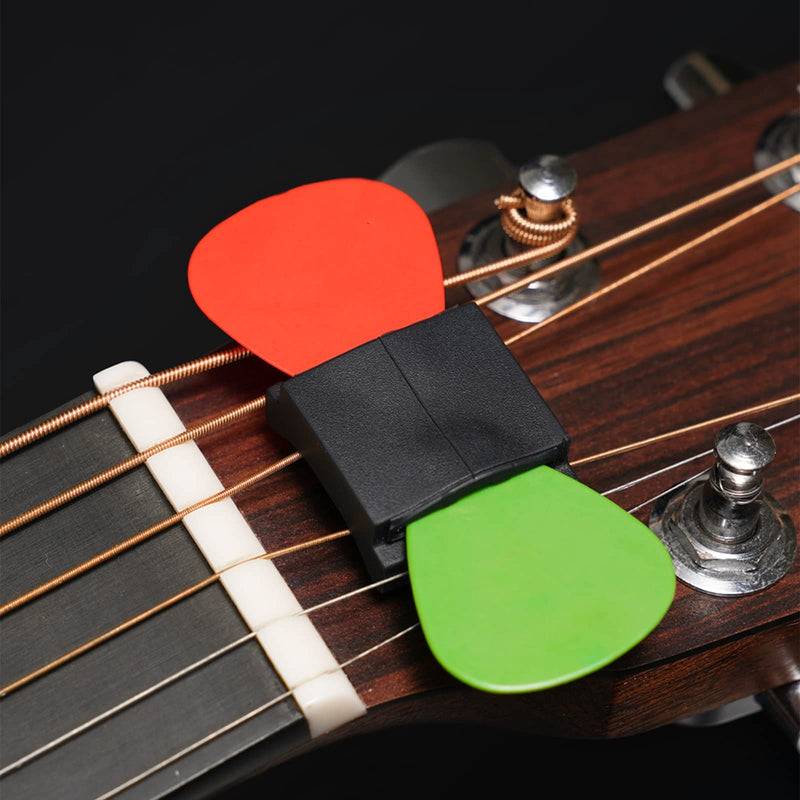 Miwayer Guitar Pick Holder For Acoustic Guitar, Electric Guitar, Bass, Ukulele, Banjo And Mandolin Fixed on the headstock between strings 3 & 4, D & G - Silicone Pick Holder + Guitar Picks (1pcs) 1pcs