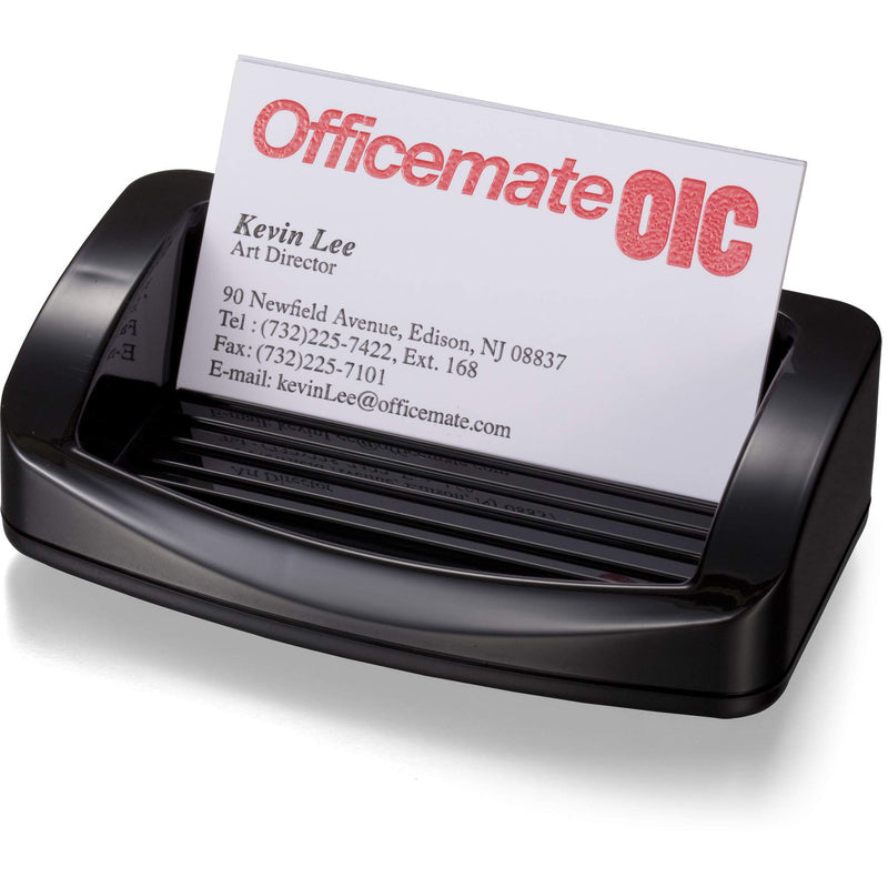 Officemate 2200 Series Executive Business Card/Clips Holder, Black (22332)